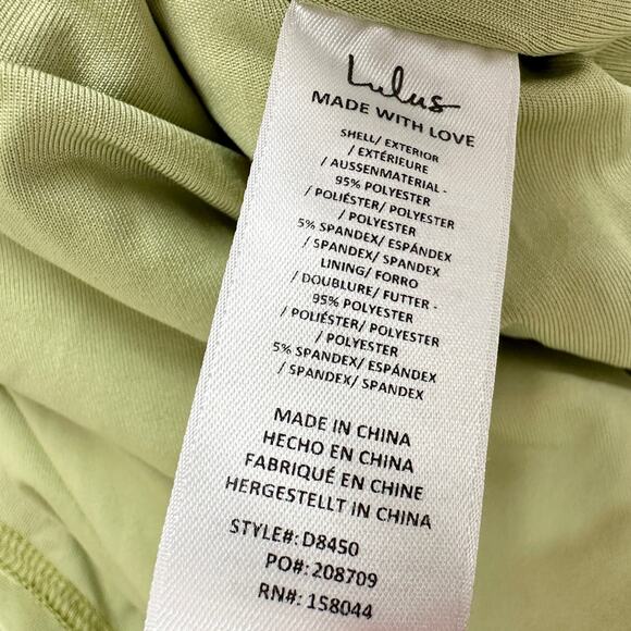 Lulus Aristea Light Green Textured One Shoulder Midi Dress Cocktail Small NWT - Picture 9 of 13